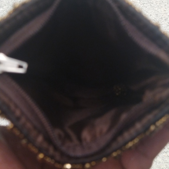 Beaded sky blue and brown beads clutch, Size 8 by 5 - Picture 8 of 8